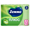 Туалетная бумага ZEMMA Плюс Яблоко 2 слоя, 12 рулонов